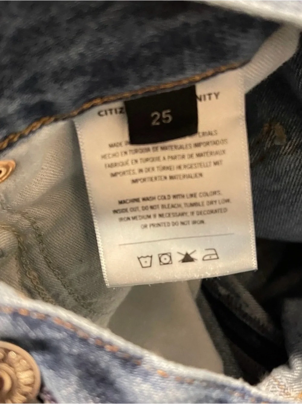 Citizens of Humanity Annina Wide Leg Cotton Denim Jeans Size 25 Blue